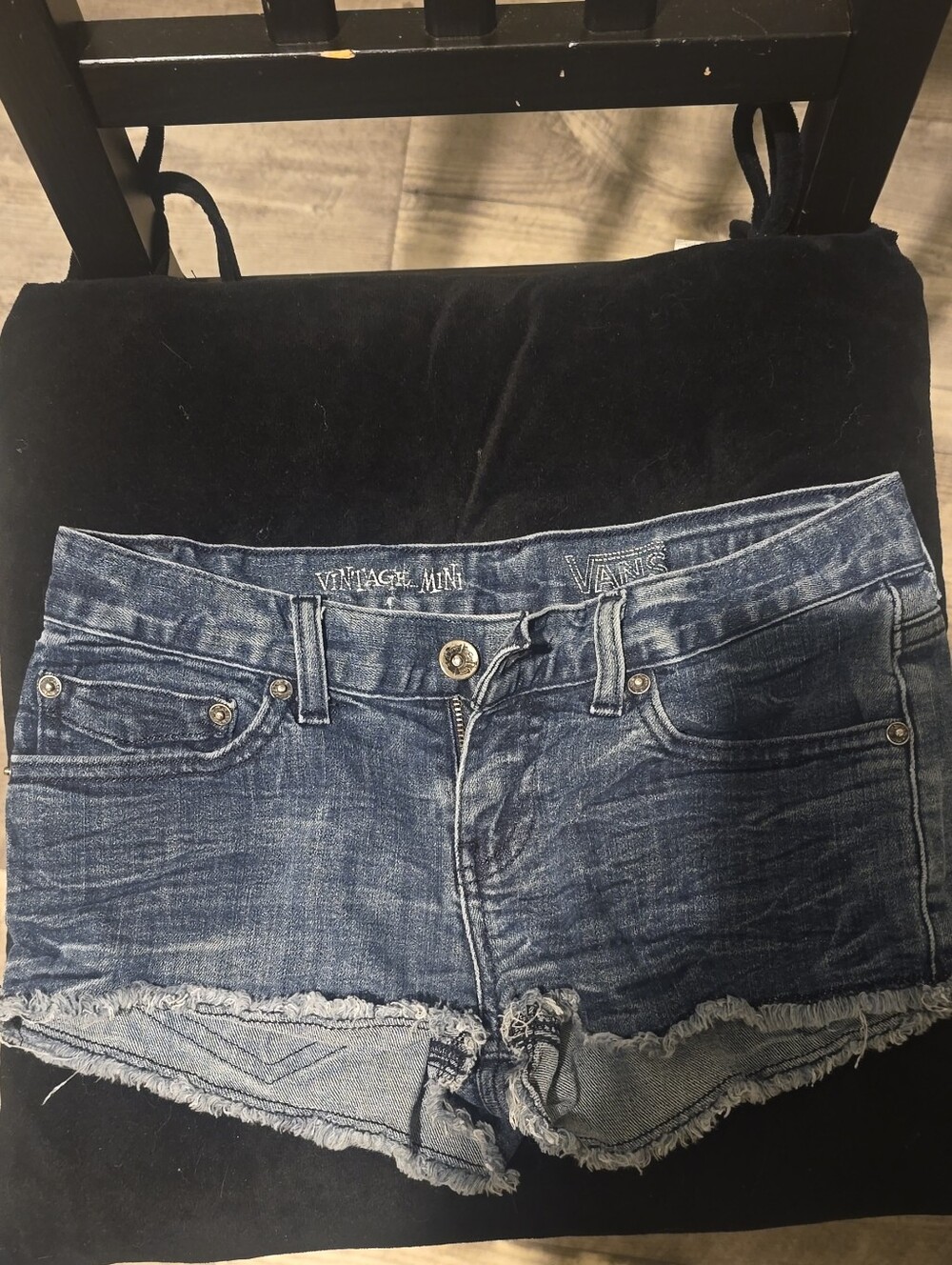 Vans Women's Blue Distressed Cutoff Denim Shorts